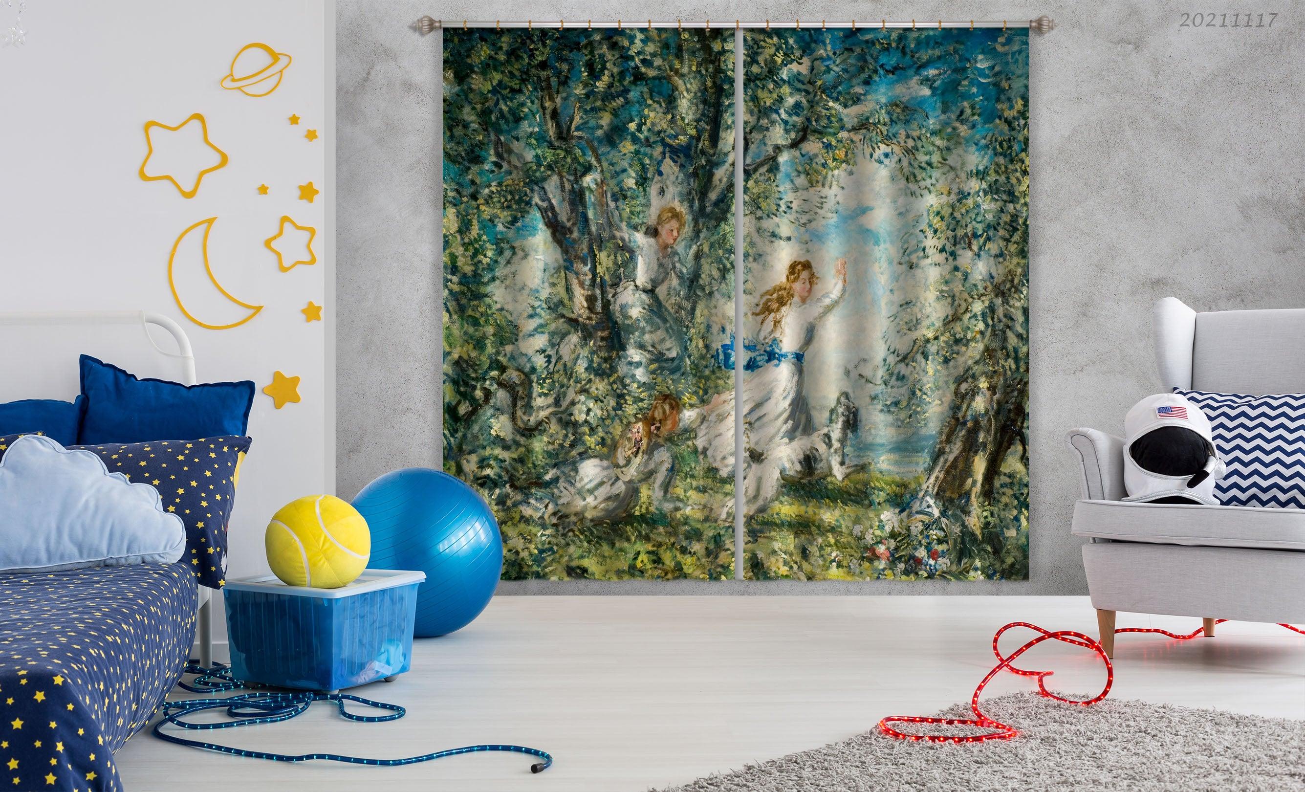 3D Landscape Oil Painting Curtains and Drapes LQH 33- Jess Art Decoration