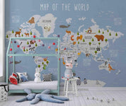 3D Blue World Map Wall Mural Wallpaper LQH 547- Jess Art Decoration