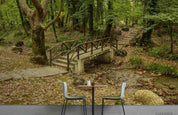 3D Landscape Green Forest Wooden Bridge Wall Mural Wallpaper LQH 479- Jess Art Decoration