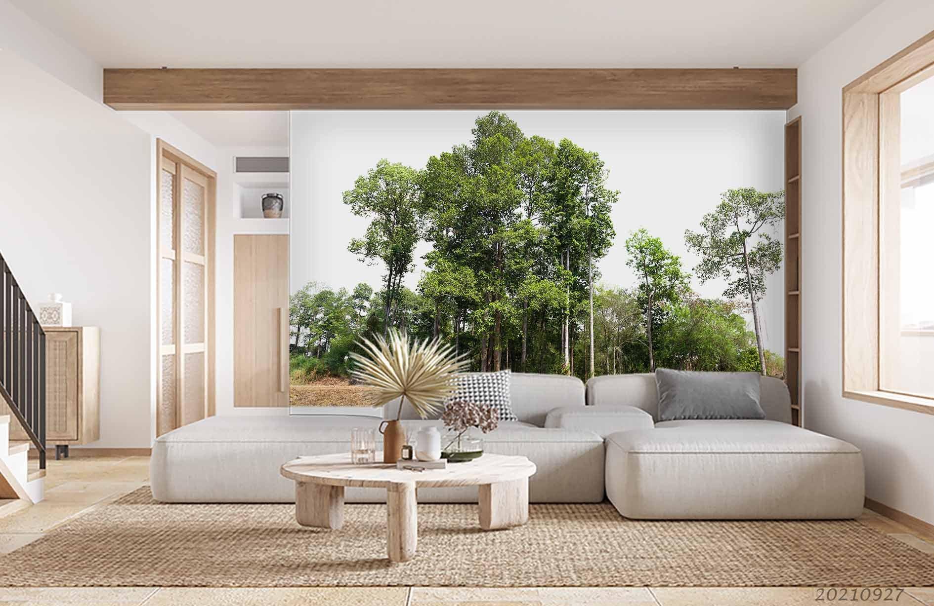 3D Green Forest Tree Landscape Wall Mural Wallpaper LQH 209- Jess Art Decoration