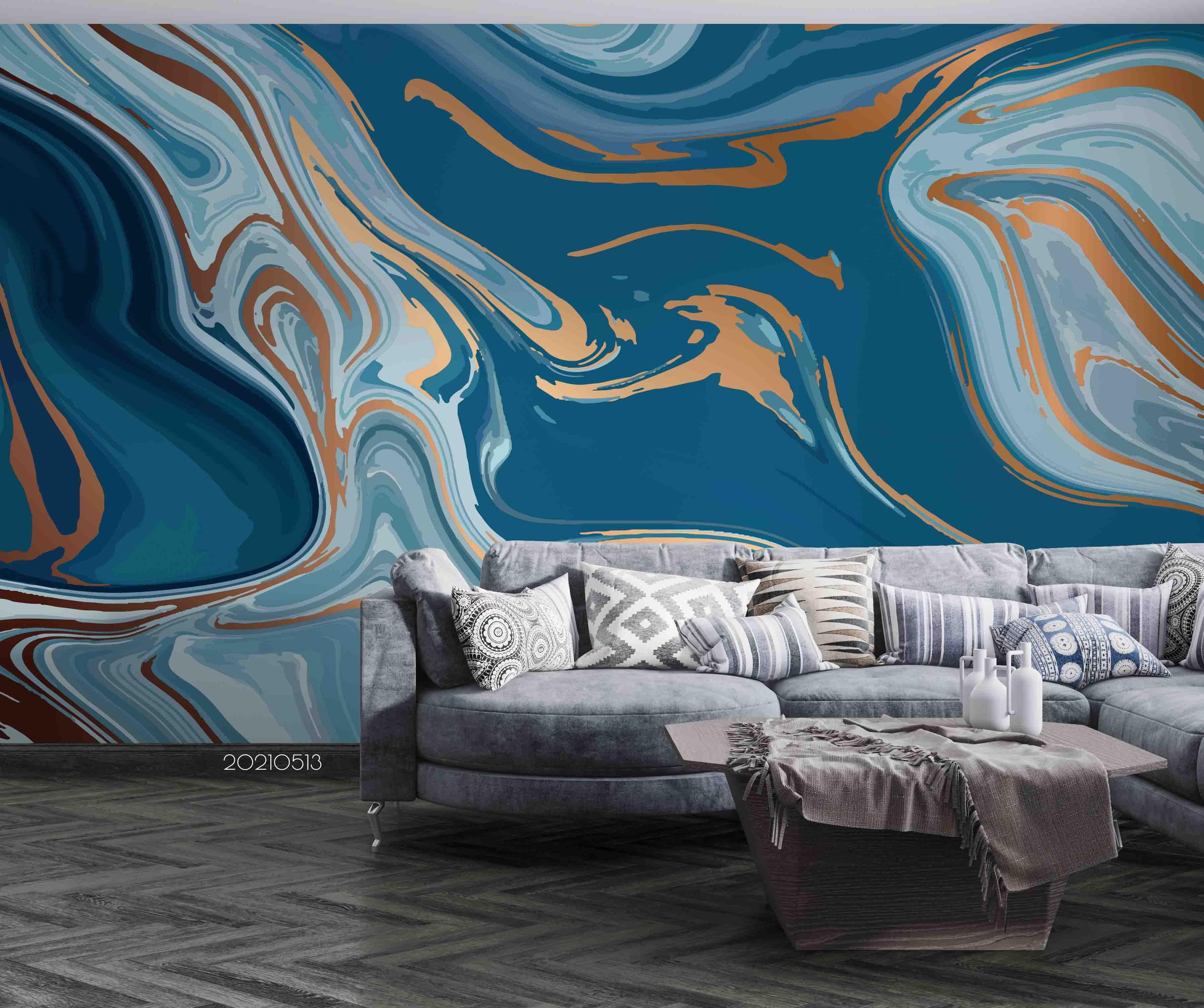 3D Abstract Colored Marble Texture Wall Mural Wallpaper LQH 167- Jess Art Decoration
