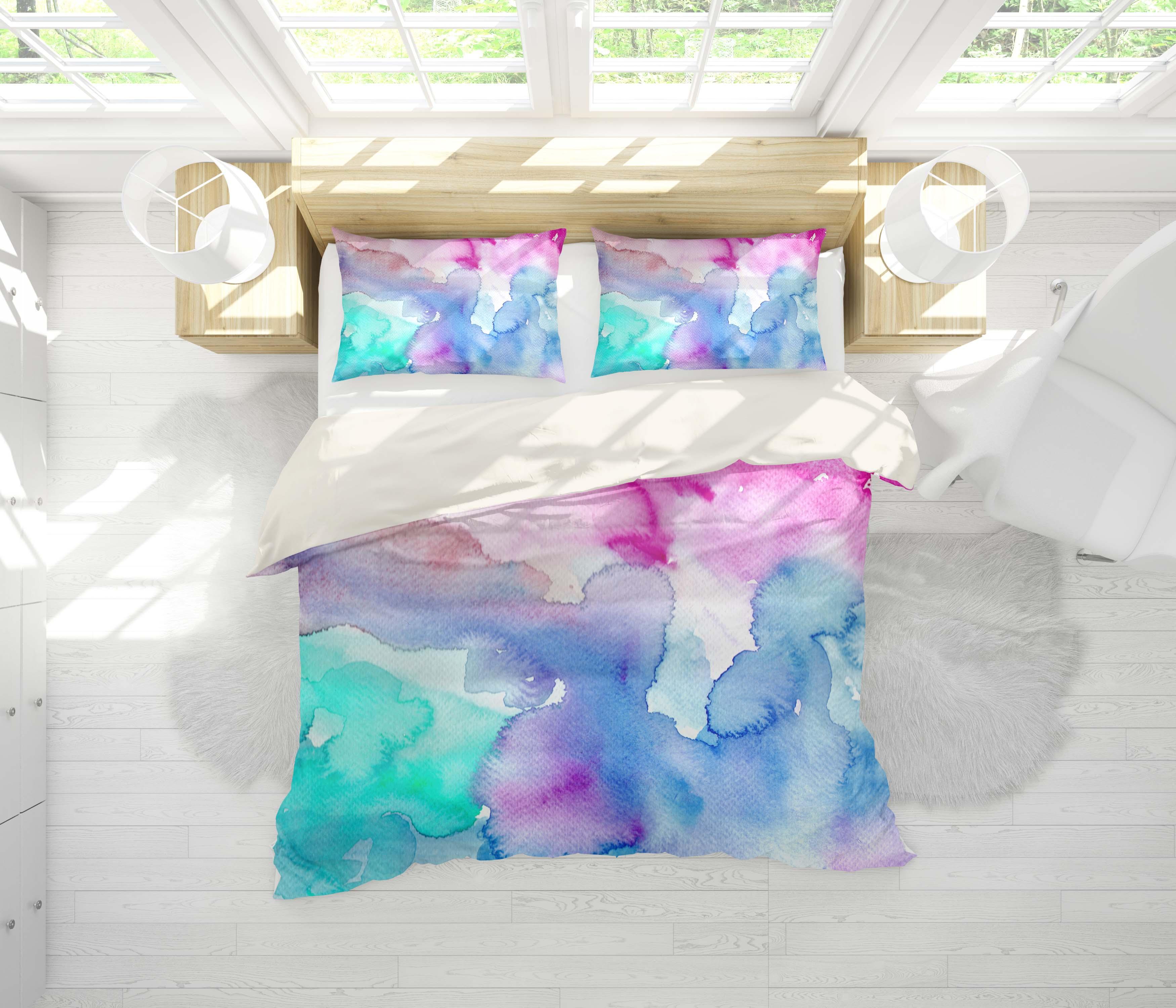 3D Watercolor Quilt Cover Set Bedding Set Pillowcases 81- Jess Art Decoration