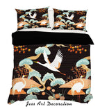 3D White Crane Trees Quilt Cover Set Bedding Set Pillowcases 41- Jess Art Decoration