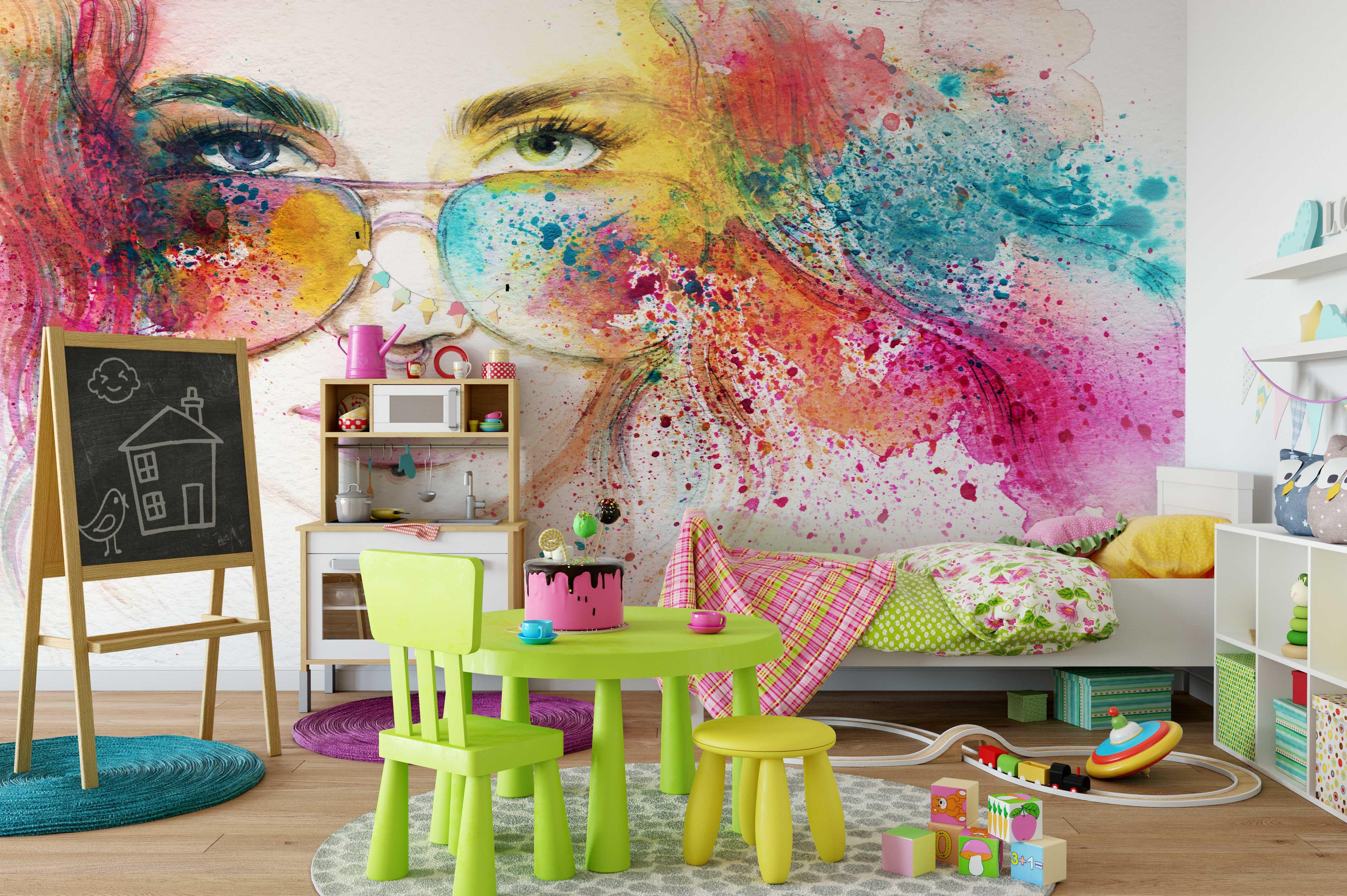 3D Color Woman Wall Mural Wallpaper 31- Jess Art Decoration