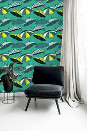 3D Umbrella Green Wall Mural Wallpaper 75- Jess Art Decoration