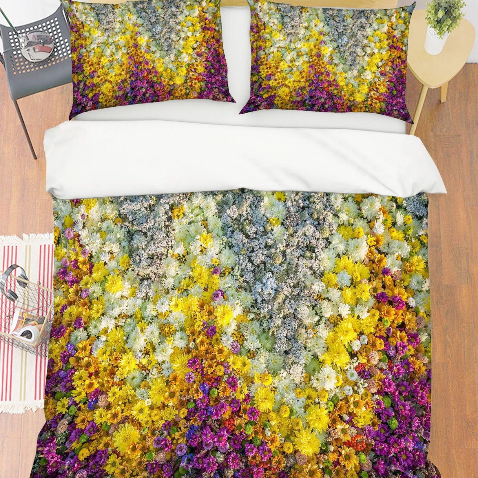 3D White Flowers Quilt Cover Set Bedding Set Pillowcases 125- Jess Art Decoration