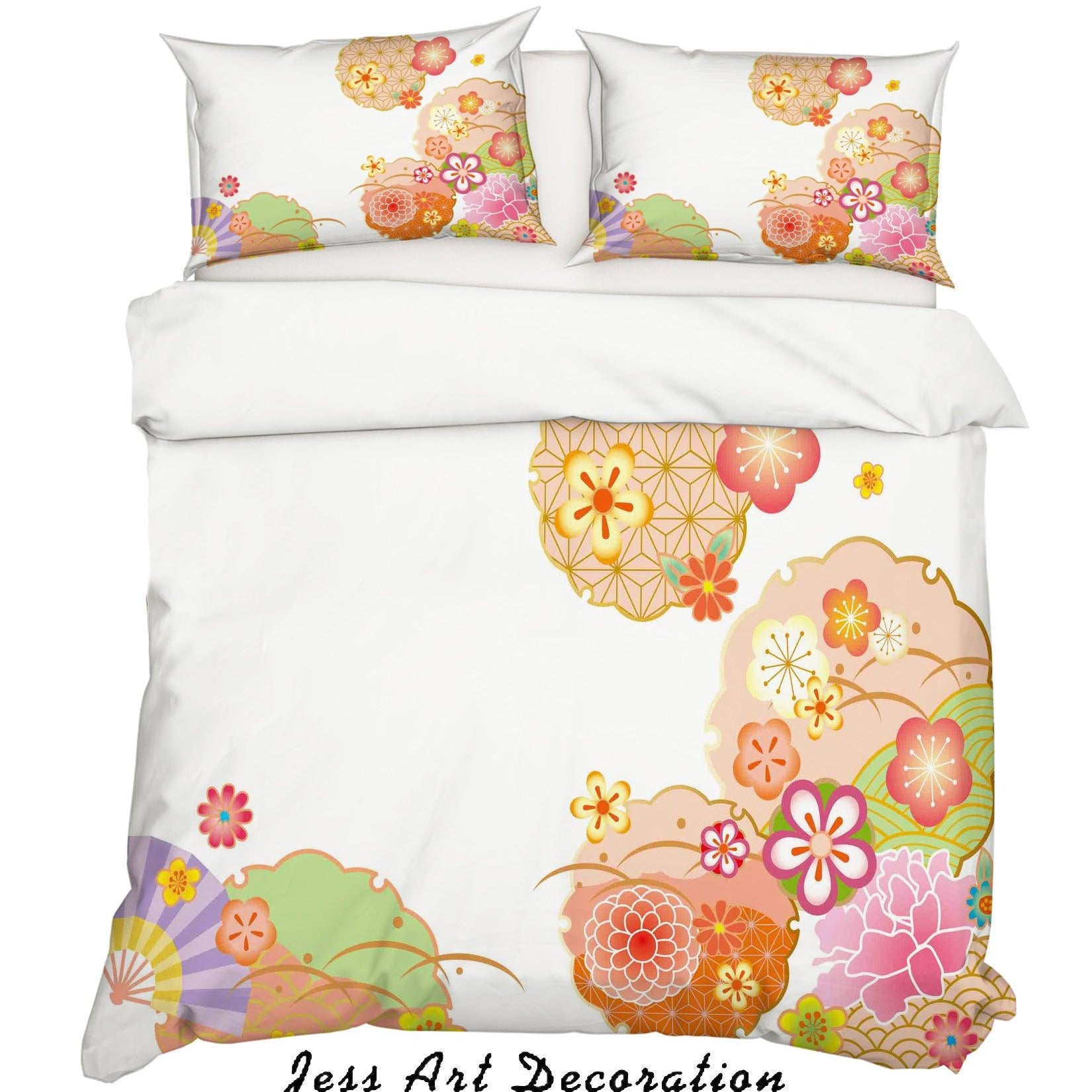 3D Abstract Colorful Floral Quilt Cover Set Bedding Set Pillowcases 38- Jess Art Decoration