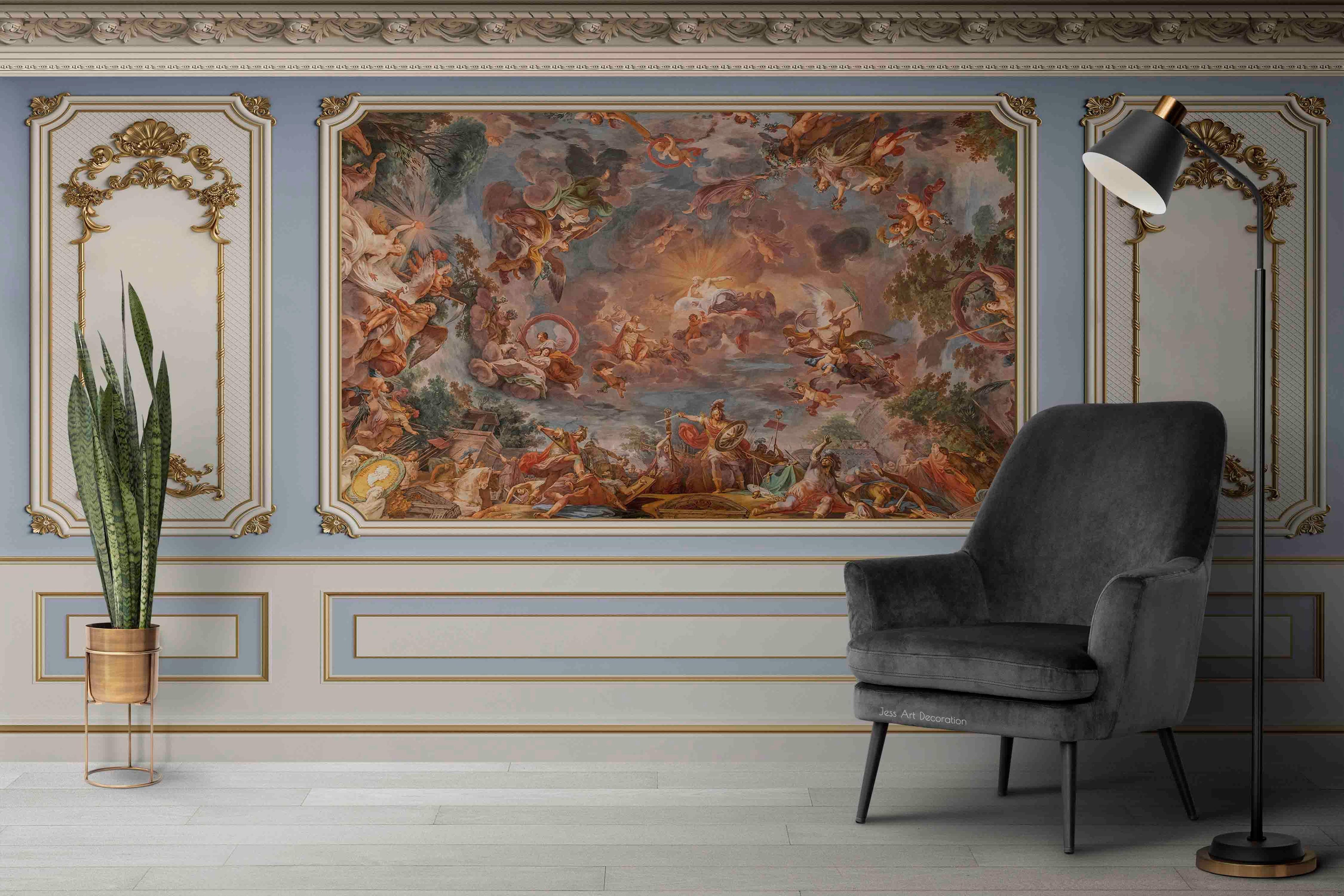 3D European Oil Painting Geometric Relief Pattern Wall Mural Wallpaper GD 2976- Jess Art Decoration