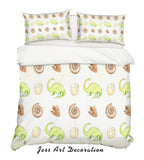 3D Cartoon Dinosaur Snail Quilt Cover Set Bedding Set Pillowcases 129- Jess Art Decoration