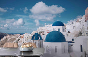 3D Santorini White Town Architecture Wall Mural Wallpaper SWW5025- Jess Art Decoration