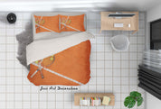 3D Orange Tennis Quilt Cover Set Bedding Set Pillowcases 80- Jess Art Decoration