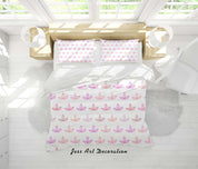 3D White Pink Floral Quilt Cover Set Bedding Set Duvet Cover Pillowcases SF19- Jess Art Decoration
