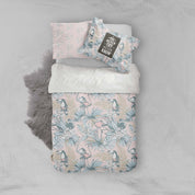 3D Flamingo Toucan Floral Quilt Cover Set Bedding Set Pillowcases 15- Jess Art Decoration