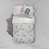 3D Flamingo Toucan Floral Quilt Cover Set Bedding Set Pillowcases 15- Jess Art Decoration