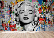 3D Graffiti Star Portrait colour graffiti celebrity portrait wall mural wallpaper for living room - view 4