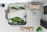 3D River Stone Green Plant Landscape Quilt Cover Set Bedding Set Duvet Cover Pillowcases 15- Jess Art Decoration