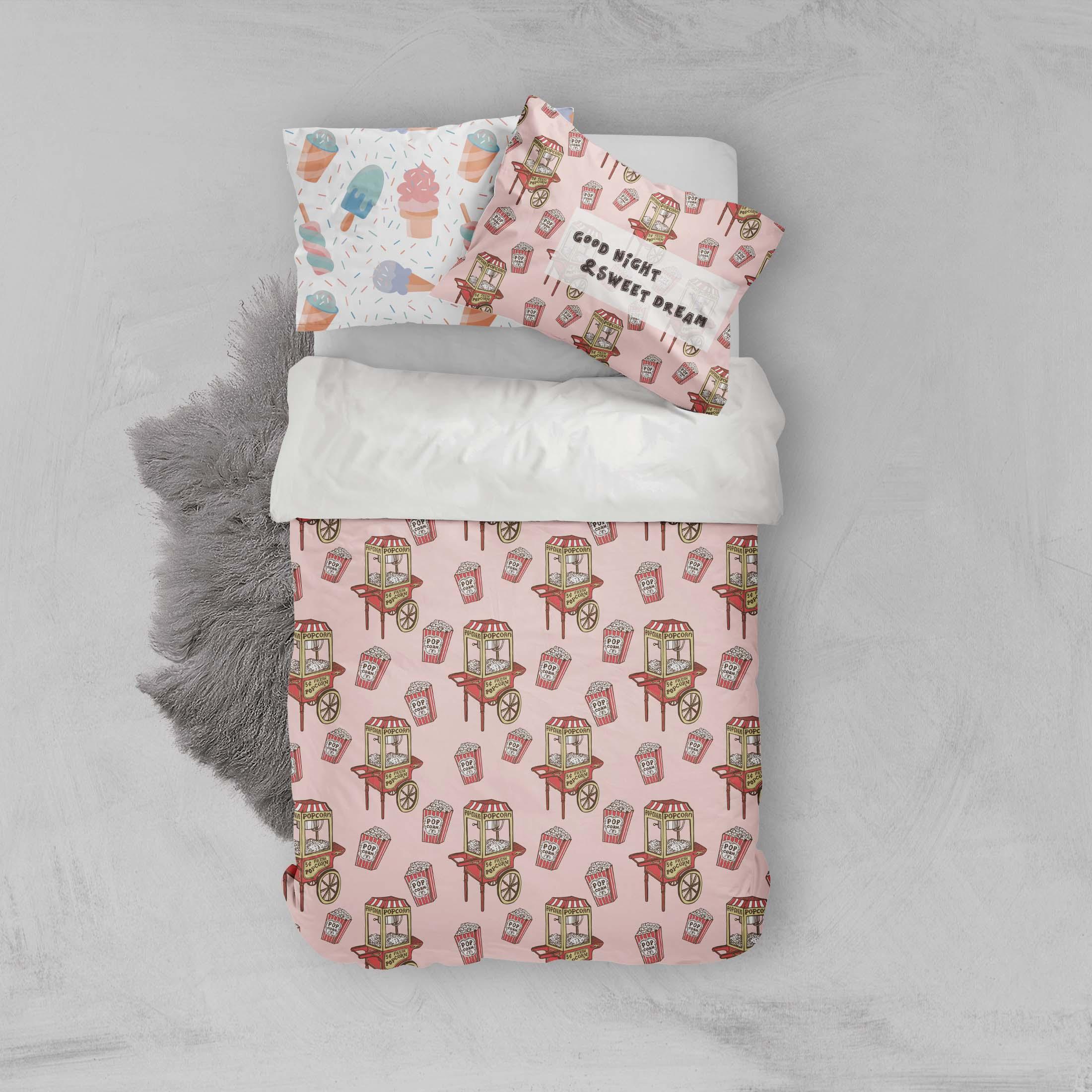 3D Pink Popcorn Machine Quilt Cover Set Bedding Set Pillowcases 42- Jess Art Decoration