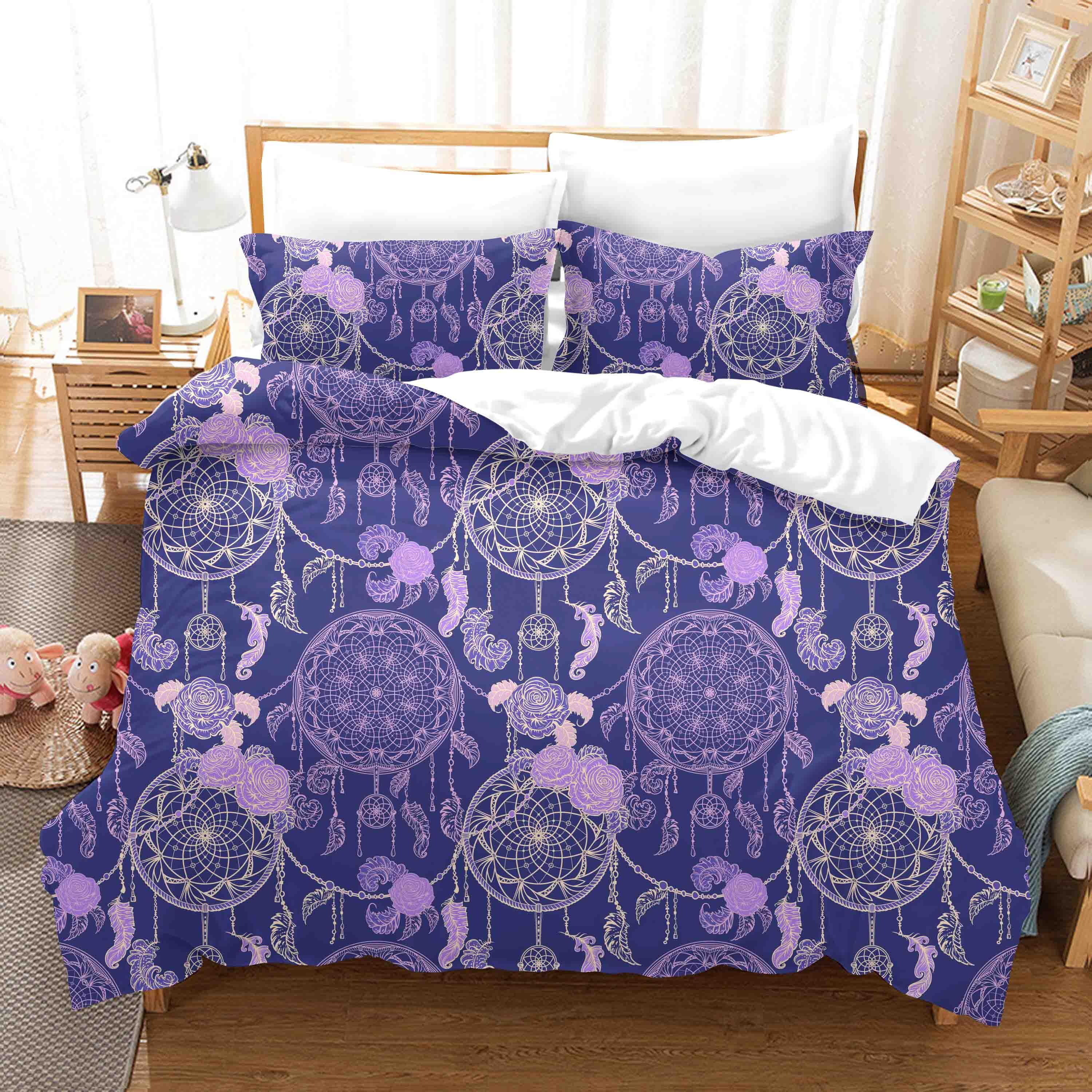 3D Dream Catcher Flower Pattern Quilt Cover Set Bedding Set Duvet Cover Pillowcases WJ 9737- Jess Art Decoration