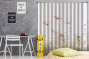 3D Field Plant Pink Flower Curtains and Drapes GD 3318- Jess Art Decoration