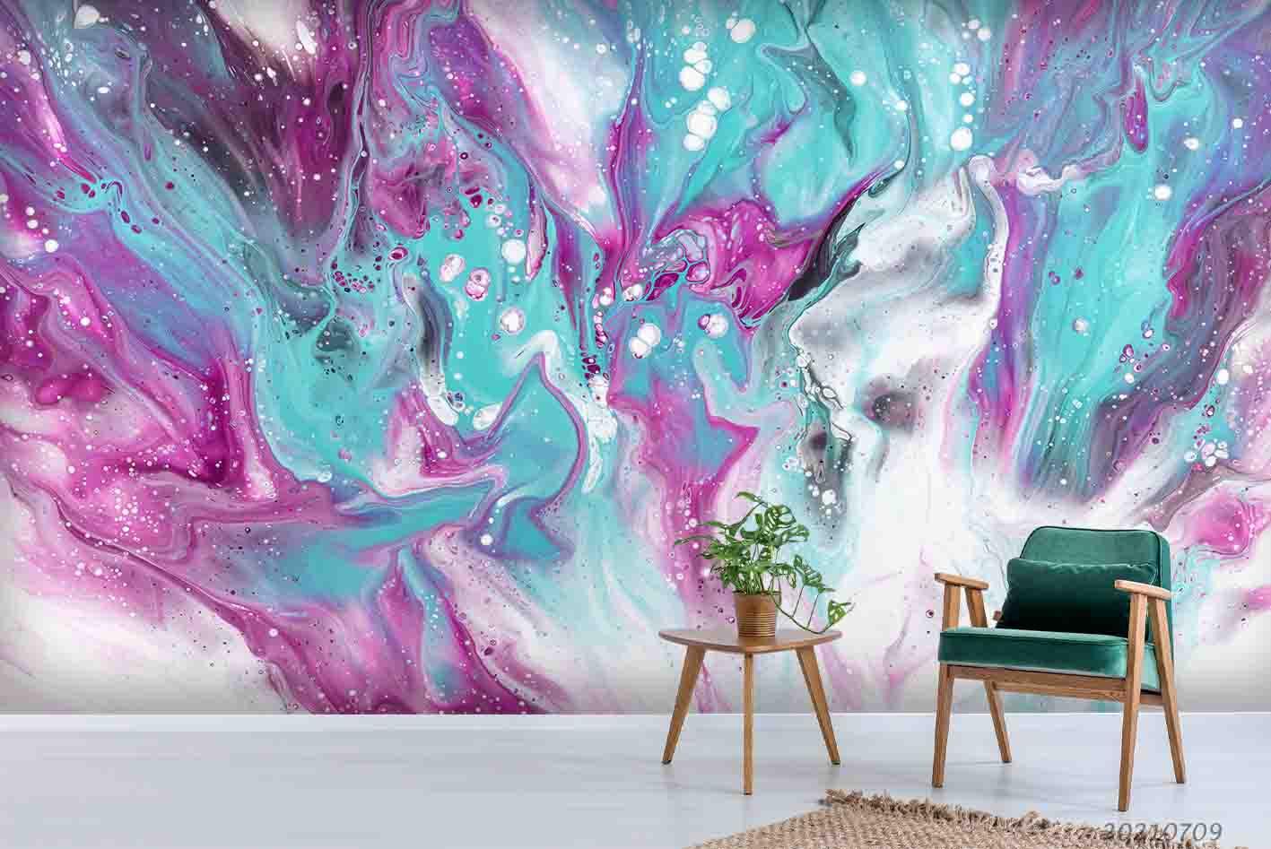 3D Colorful Liquid Texture Wall Mural Wallpaper SWW4207- Jess Art Decoration