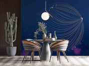 3D Abstract Round Particles Future Dark Blue Wall Mural Wallpaper SWW698- Jess Art Decoration