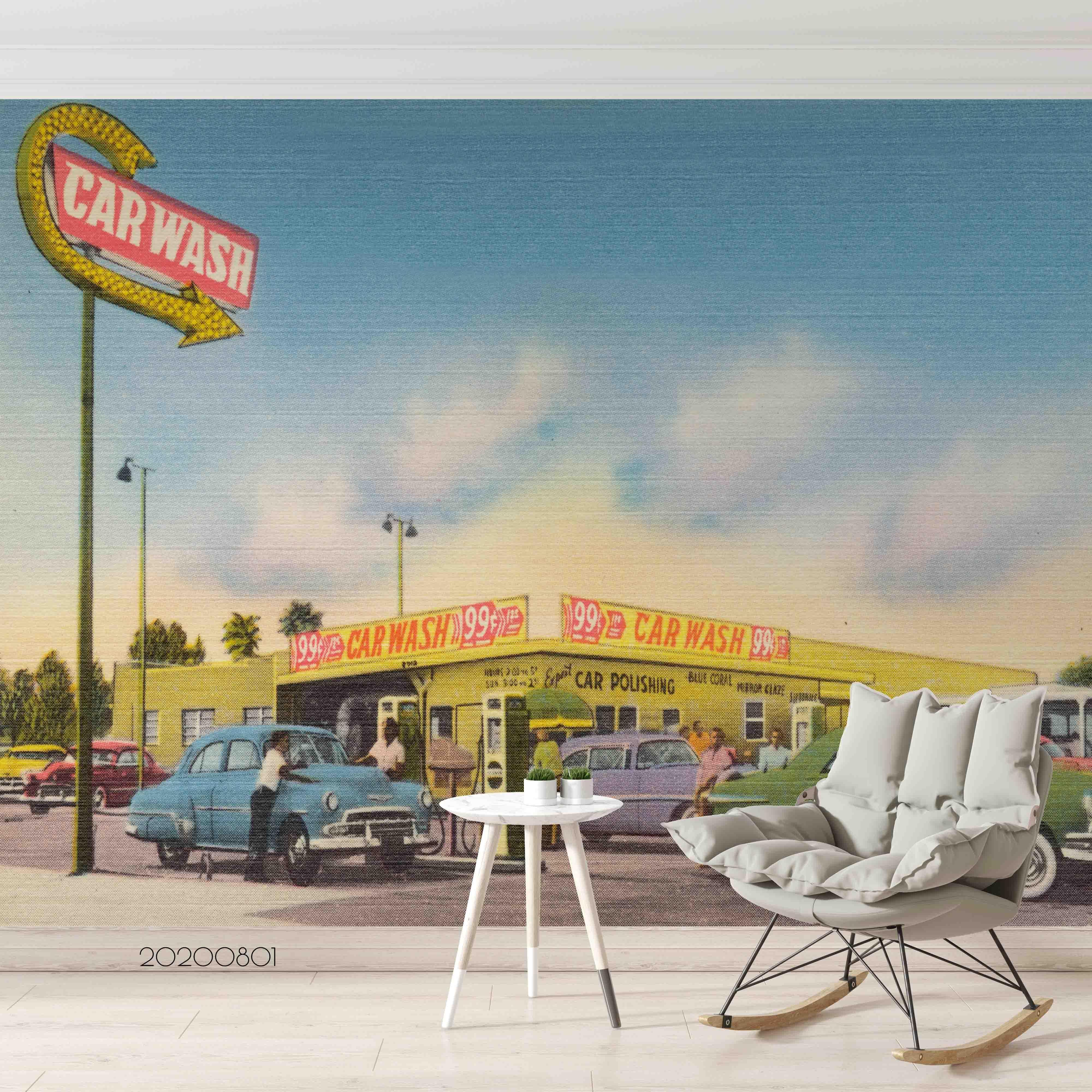3D Petrol Station Wall Mural Wallpaper SF15- Jess Art Decoration