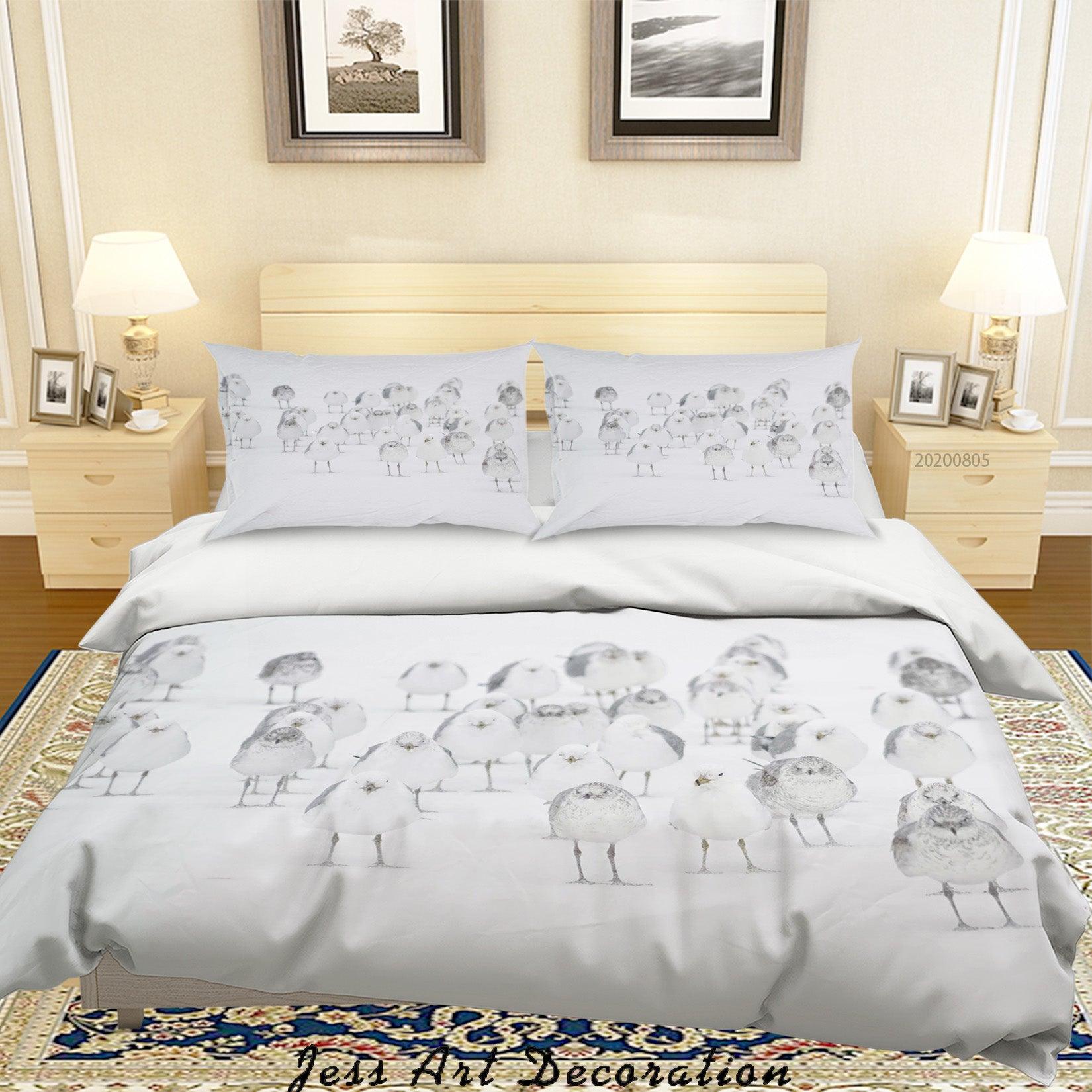 3D Snowland Penguin Cub Quilt Cover Set Bedding Set Duvet Cover Pillowcases LXL 30- Jess Art Decoration