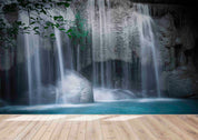 3D Forest Waterfall Landscape Wall Mural Wallpaper LQH 784- Jess Art Decoration