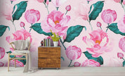 3D Hand Painted Pink Peony Wall Mural Wallpaper A127 LQH- Jess Art Decoration
