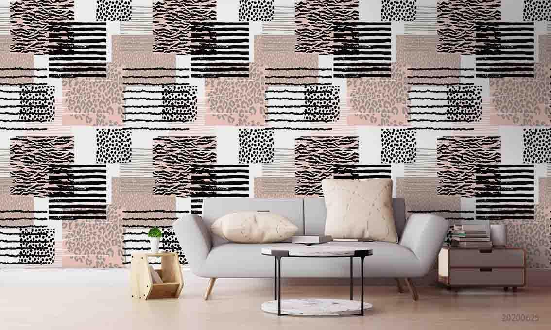 3D Abstract Geometry Leopard Print Wall Mural Wallpaper A203 LQH- Jess Art Decoration