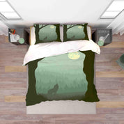 3D Cartoon Forest Moon Wolf Quilt Cover Set Bedding Set Duvet Cover Pillowcases 42 LQH- Jess Art Decoration