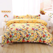 3D Hand Drawn Yellow Floral Quilt Cover Set Bedding Set Duvet Cover Pillowcases 517- Jess Art Decoration