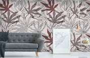 3D Hand Drawn Maple Leaf Pattern Wall Mural Wallpaper LQH 196- Jess Art Decoration