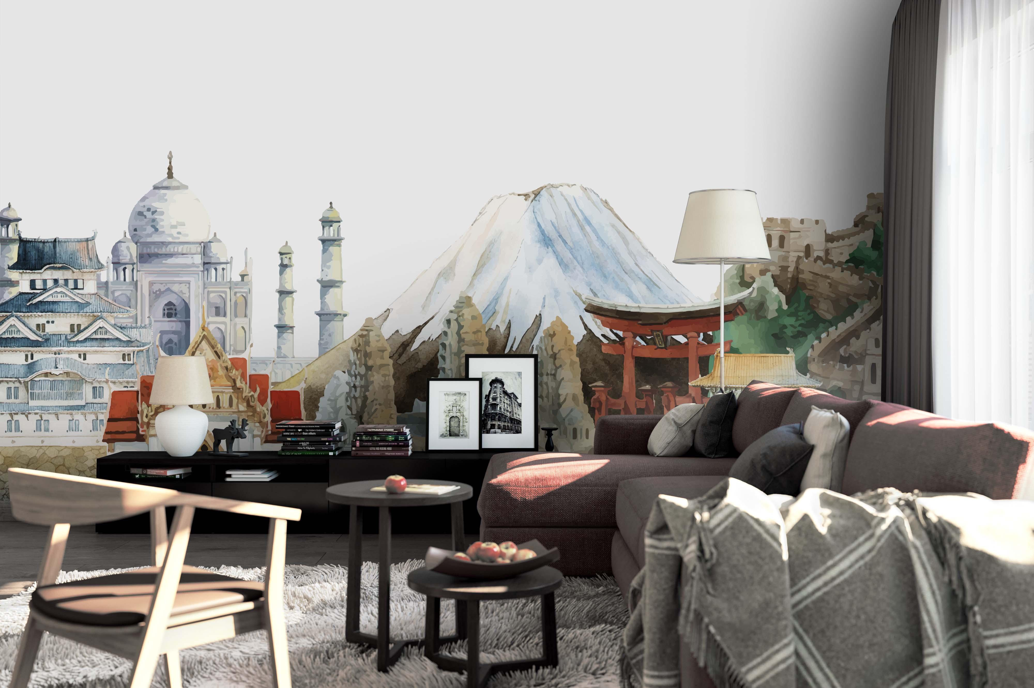 3D Urban Mountains Wall Mural Wallpaper 85- Jess Art Decoration