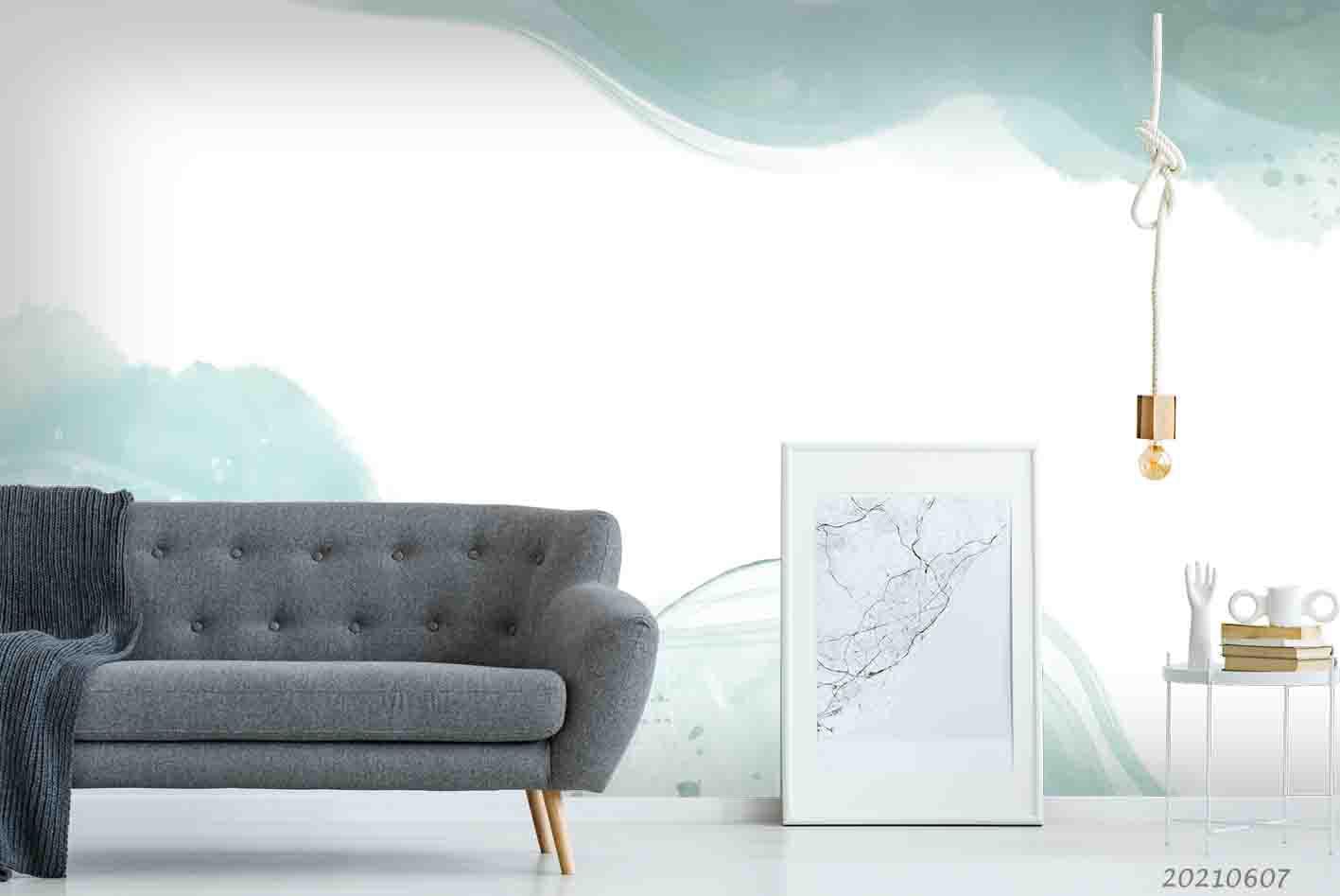 3D  Abstract Gouache Blue Sky Wall Mural Wallpaper SWW1044- Jess Art Decoration