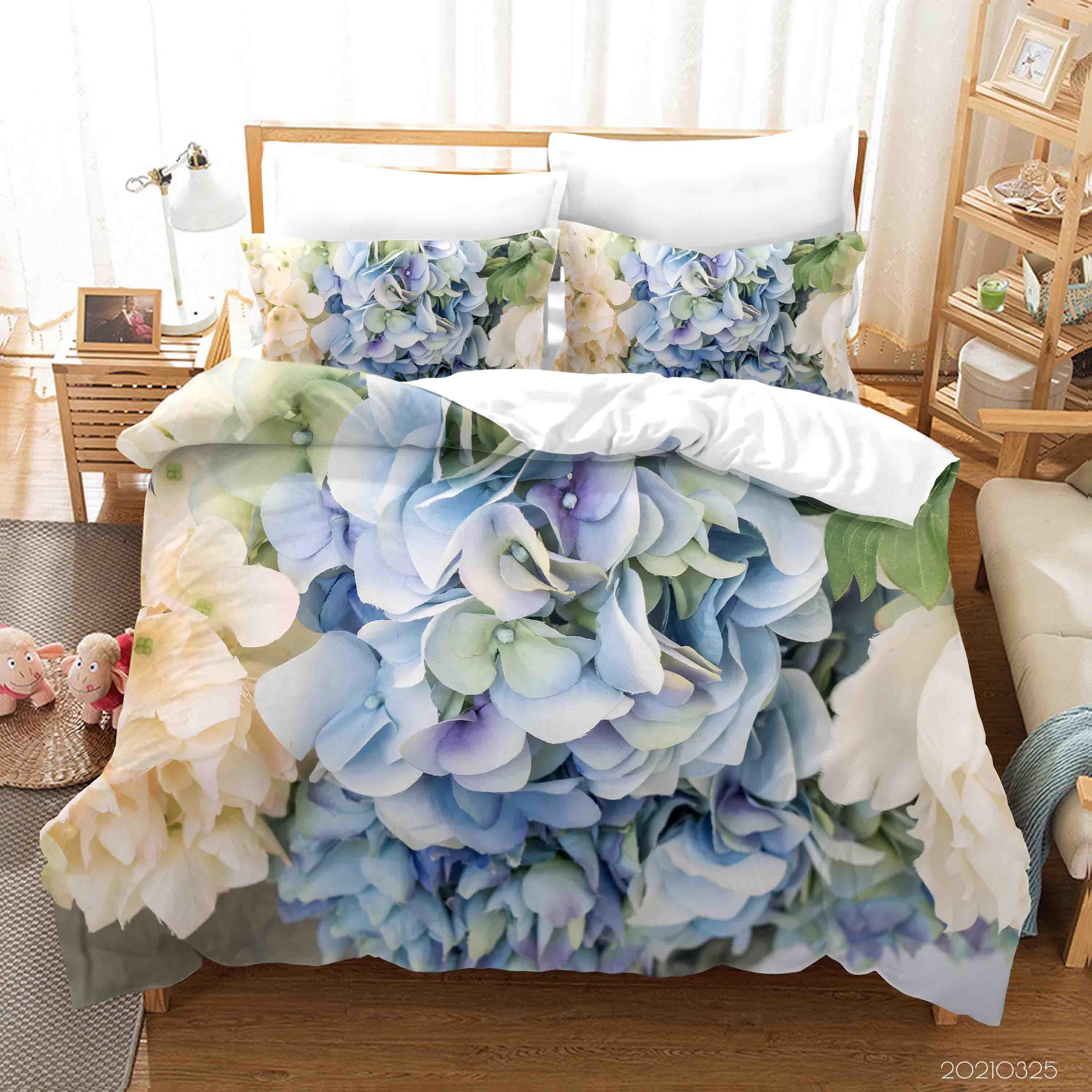 3D Color Hydrangea Quilt Cover Set Bedding Set Duvet Cover Pillowcases 211- Jess Art Decoration