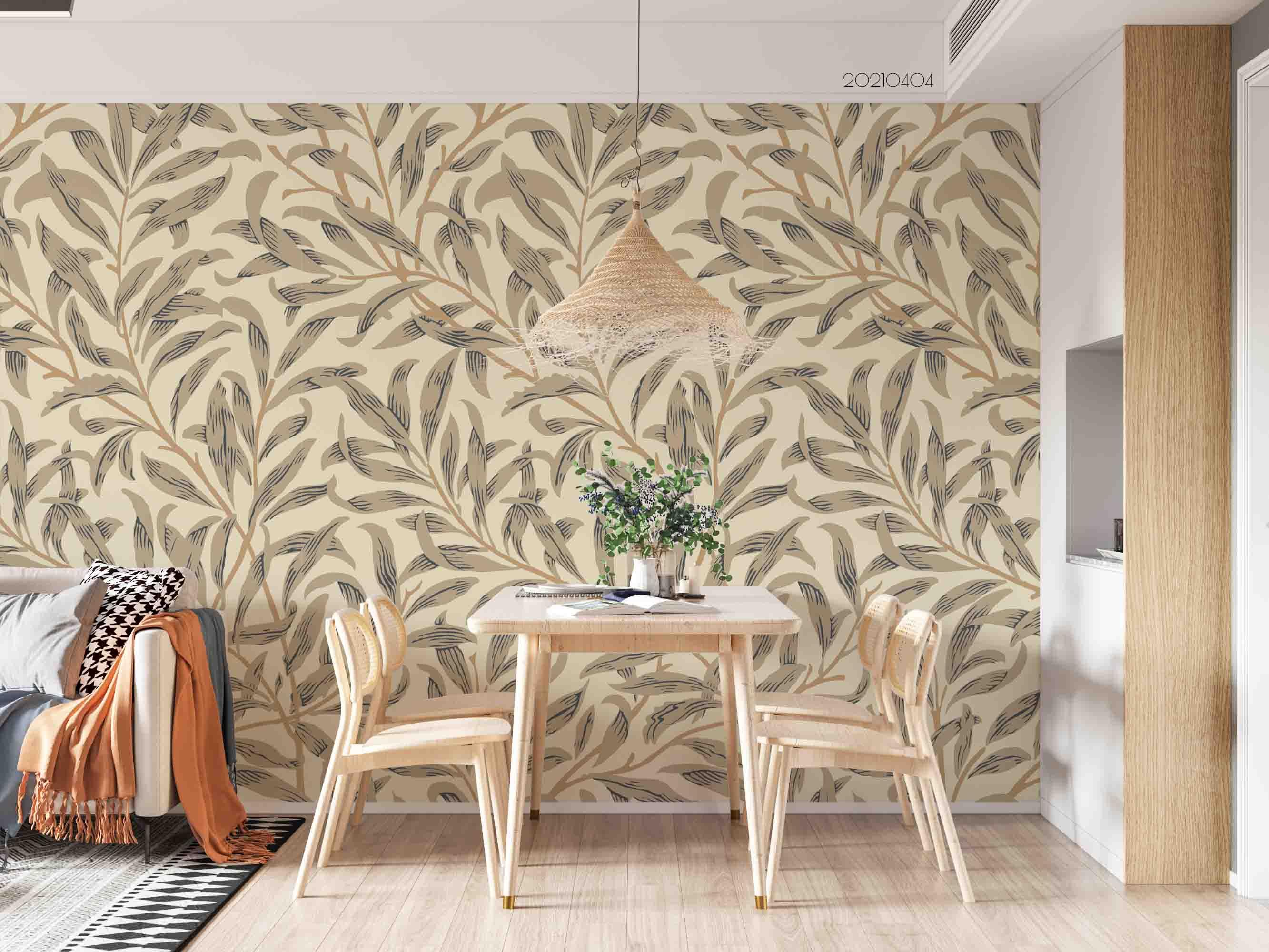 3D Vintage Plant Leaf Pattern Wall Mural Wallpaper GD 4029- Jess Art Decoration