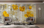 3D European Style Golden Floral Retro Wall Mural Wallpaper 5077- Jess Art Decoration