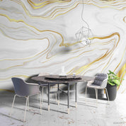 3D White Golden Marble Wall Mural Wallpaper SF61- Jess Art Decoration