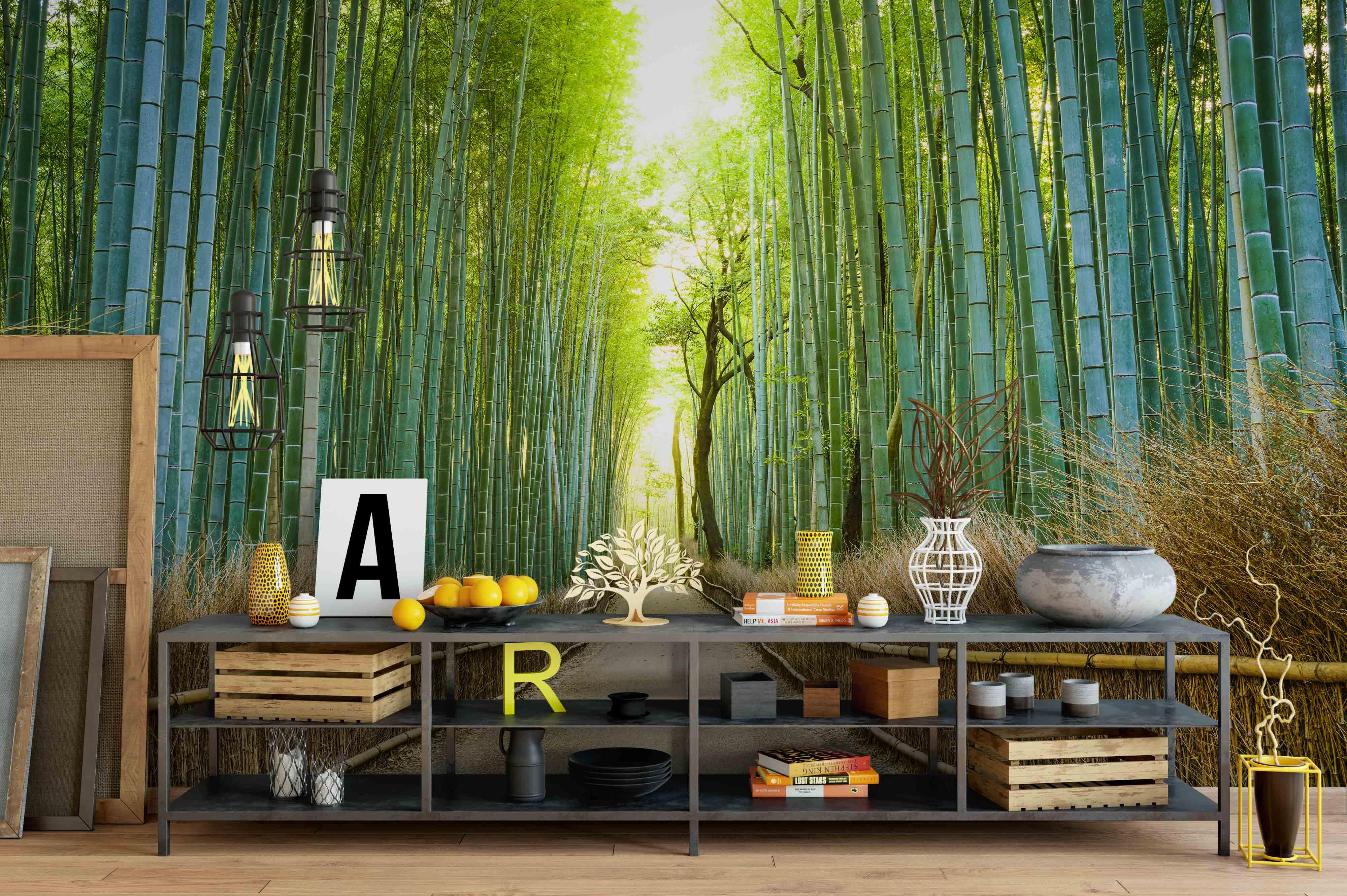 3D Bamboo Forest Road Wall Mural Wallpaper 255- Jess Art Decoration