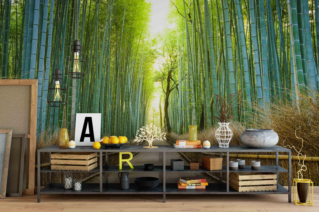 Bamboo Water Fountain 3D Wallpaper – Home Decoram