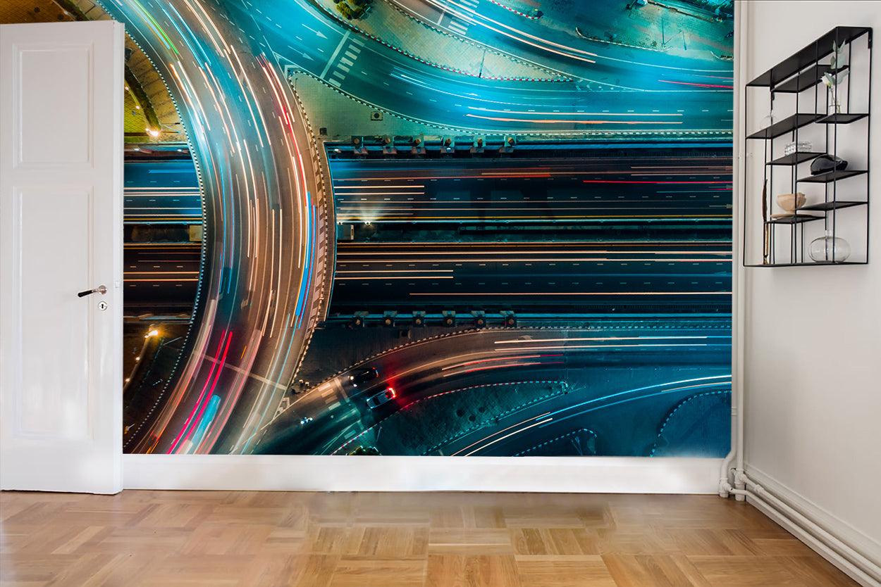 3D City Overpass Highway Wall Mural Wallpaper 3- Jess Art Decoration