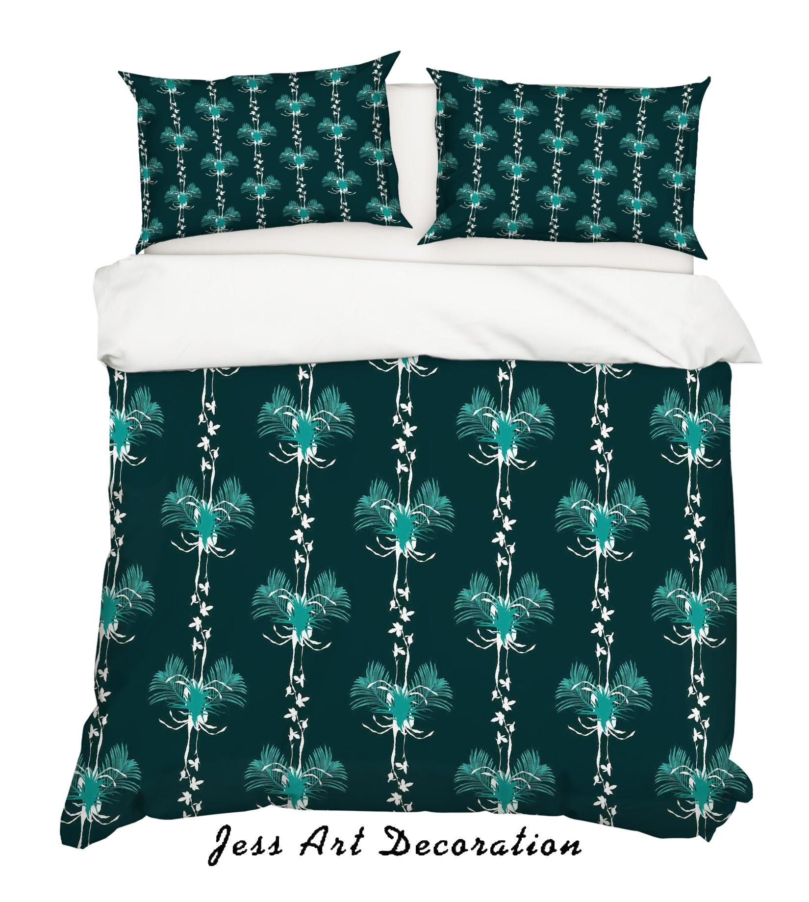 3D Tropical Greenery Quilt Cover Set Bedding Set Pillowcases 237- Jess Art Decoration