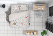 3D Cartoon Rabbit Grey Quilt Cover Set Bedding Set Pillowcases 42- Jess Art Decoration