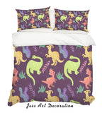 3D Colorful Dinosaur Pattern Quilt Cover Set Bedding Set Pillowcases 18- Jess Art Decoration