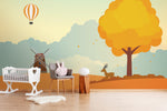 3D cartoon tree elk windmill hot air balloon wall mural wallpaper 26- Jess Art Decoration