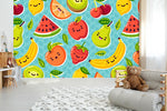 3D Watermelon Apple Banana Fruits Wall Mural Wallpaper 90- Jess Art Decoration