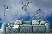 3D blue sky seagull wall mural wallpaper 40- Jess Art Decoration