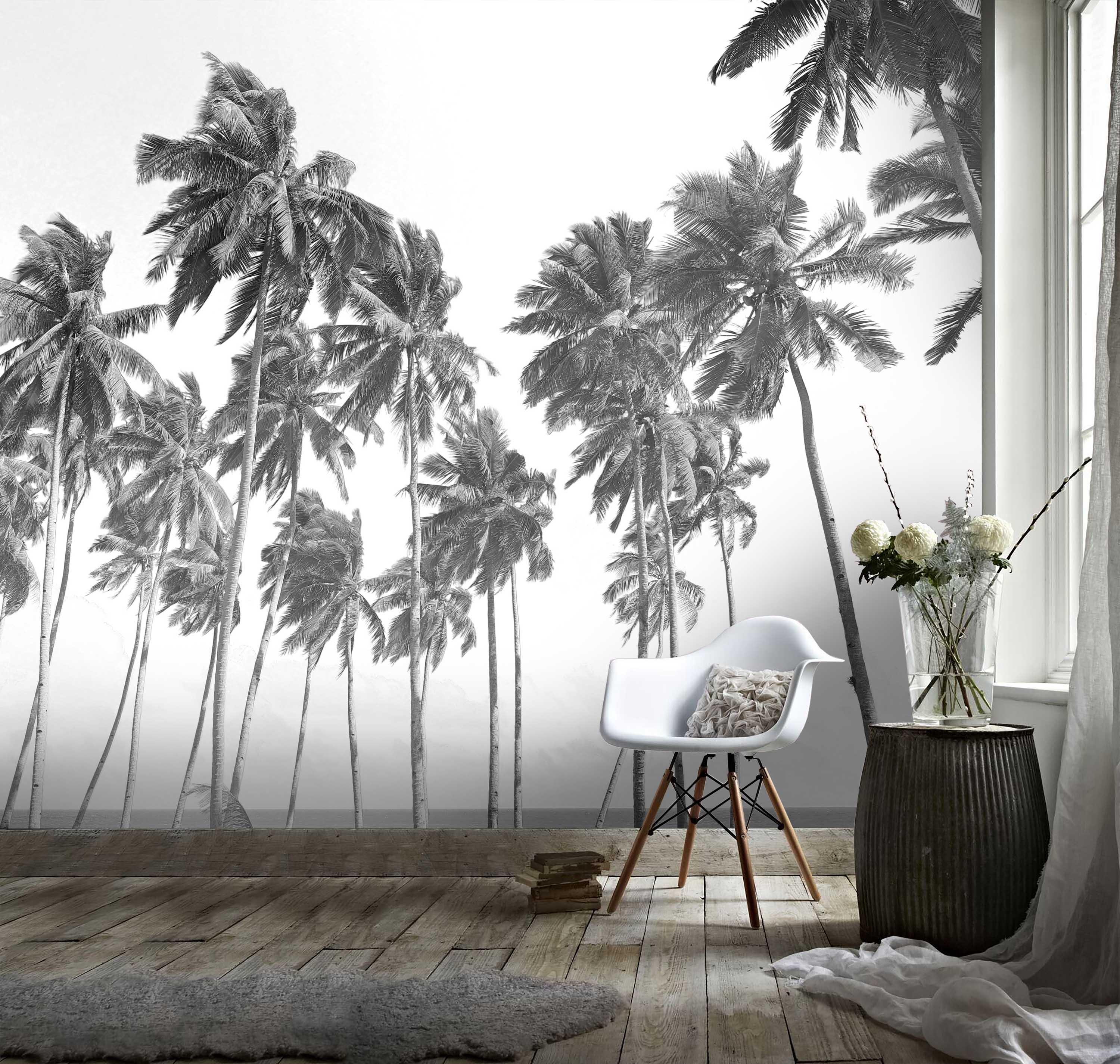 3D Black White Coconut Tree Wall Mural Wallpaper 49- Jess Art Decoration