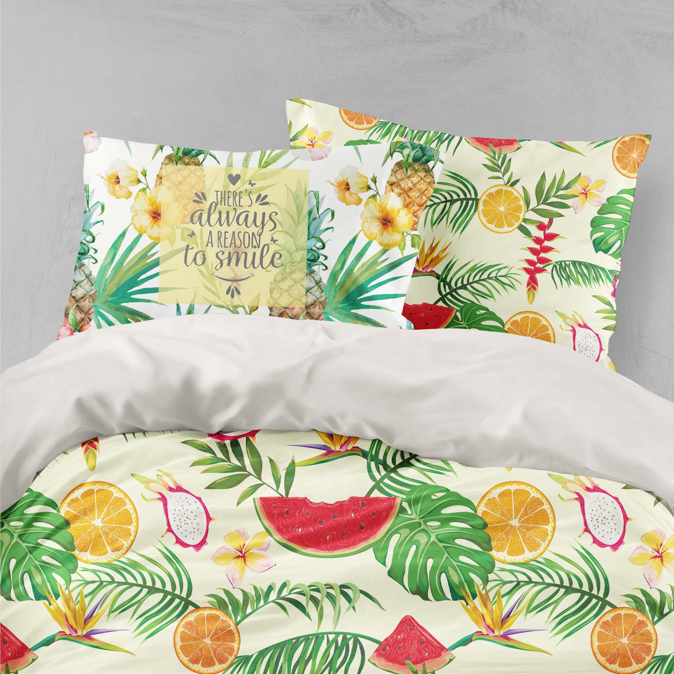 3D Watermelon Green Leaves Quilt Cover Set Bedding Set Pillowcases 49- Jess Art Decoration